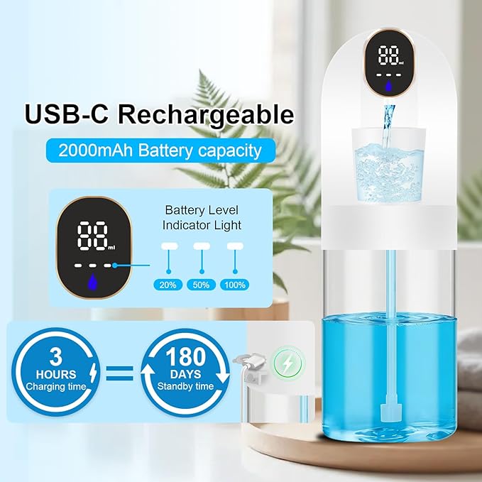 Automatic Mouthwash Dispenser for Bathroom, 20.29 oz Touchless Smart Wall-Mounted Mouth Wash Dispensers, 4 Magnetic Cups, 4 Dispensing Modes, Hands-Free Bathroom Accessories for Home Kids Family-White