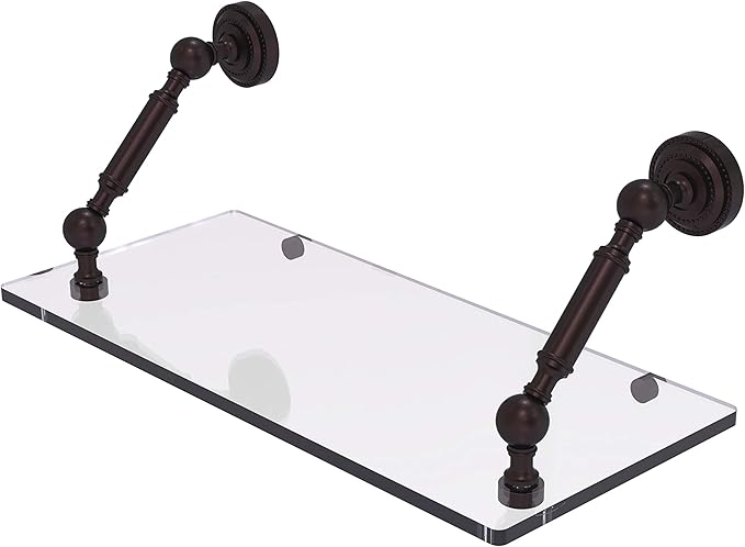 Allied Brass DT-1-18 Dottingham Collection 18 Inch Floating Glass Shelf, Antique Bronze