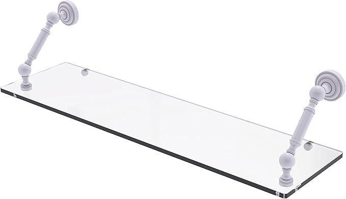 Allied Brass DT-1-30 Dottingham Collection 30 Inch Floating Glass Shelf, Matte White