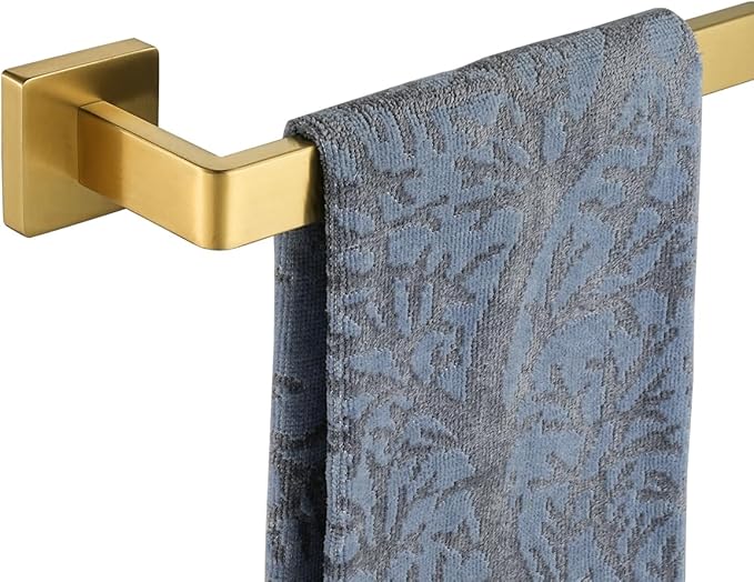 JQK Gold Towel Bar, Rounded Edges 32.36 Inch Towel Rack, 304 Stainless Steel Bathroom Wall Mount, Useable Length 30 Inch, TB250L30-BG