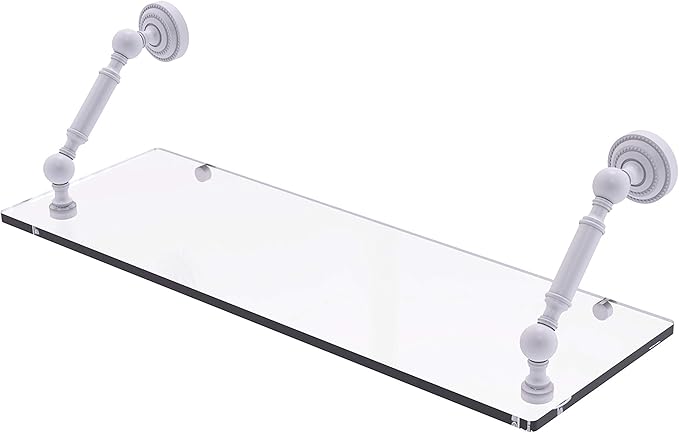 Allied Brass DT-1-24 Dottingham Collection 24 Inch Floating Glass Shelf, Matte White