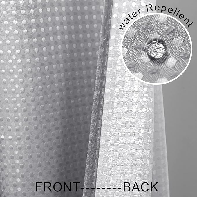 Mrs.Naturall Silver Grey Hotel Style Shower Curtain Small Size Luxury Ombre Waterproof Waffle Cloth Shower Stall Curtains for RV Bathroom Grey and White 36 x 72 Inch L