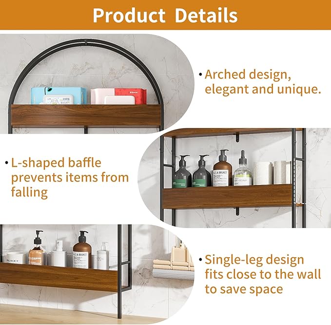 Behind The Door Storage, 5-Tier Narrow Bathroom Shelf, Slim Space-Saving Storage Organizer, Freestanding Shelving Unit for Laundry Room, Pantry, Kitchen, Closet & Small Spaces