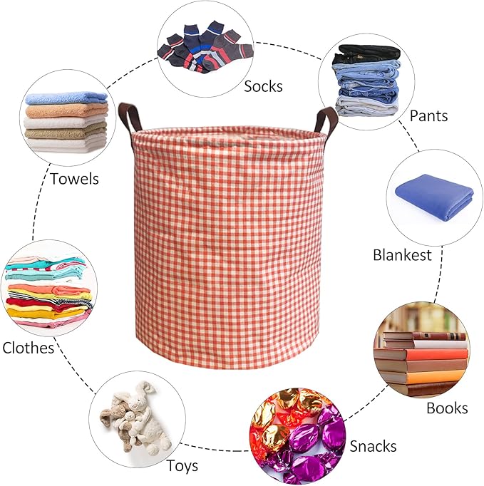 Collapsible Laundry Basket in Bedroom Waterproof Laundry Hamper in Bathroom Large Laundry Bag in College Dormitory Cloakroom Livingroom Nursery Toy Bin (Laundry Baskets-Bathroom-017)