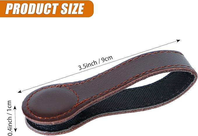 Leather Towel Clips - Magnetic Kitchen and Bathroom Accessory (2, Dark Brown)