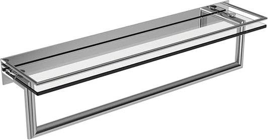 Ginger 2819RT-24/PC Surface Bathroom Shelf with Towel Bar, 24", Polished Chrome