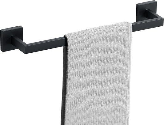 Alise Towel Bar for Bathroom,16'' Towel Holder Black Towel Racks for Bathroom Wall Mount,SUS304 Stainless Steel Towel Rail Towel Hanger for Wall,Matte Black