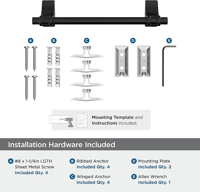 Amerock Davenport Matte Black 9 inch (229mm) Towel Bar, BH36055MB