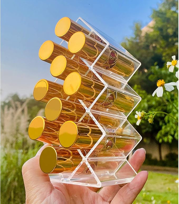 TEORG Fish-Shape Lipstick Organizer Tower - Lip Gloss Storage Holder Stand for 10 Lip Sticks Perfect for Makeup Cosmetic Vanity and Dresser Display, Clear Acrylic (1-pack)