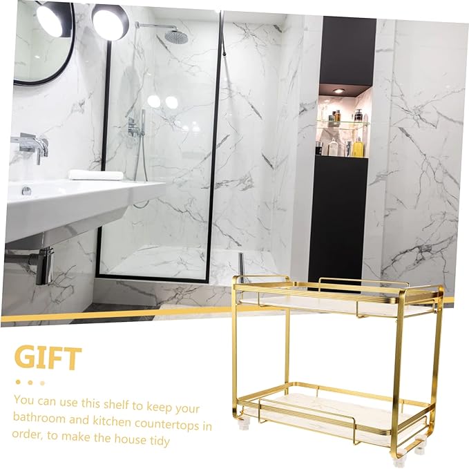 Storage Shelf Bathroom Vanity Organizer over The Toilet Rack Marble Look Space-saving