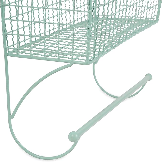 DII Rustic Farmhouse Bathroom Décor, Metal Storage, Large Towel Bar, Aqua