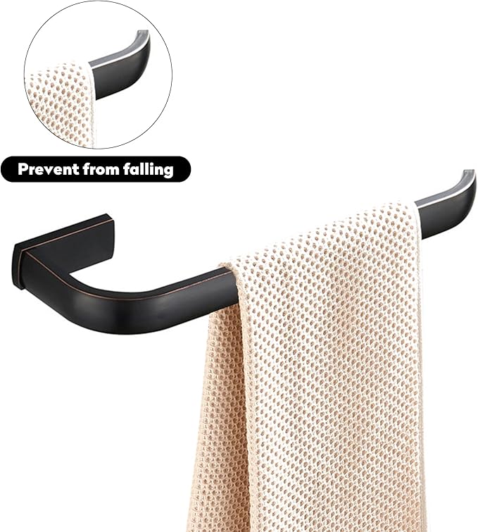 WINCASE Bronze Towel Holder, Hand Oil Rubbed Towel Bar, Brass Towel Rail Rack Ring Bathroom Accessories Wall Mounted