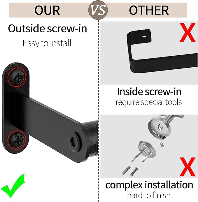 JUYSON Bathroom Towel Bar 24 Inch, Towel Racks for Bathroom Wall Mounted, Stainless Steel Heavy Duty Modern Single Towel Bar Holder Towel Rod Wall Mounted(Single Bar-Black, 24 in)