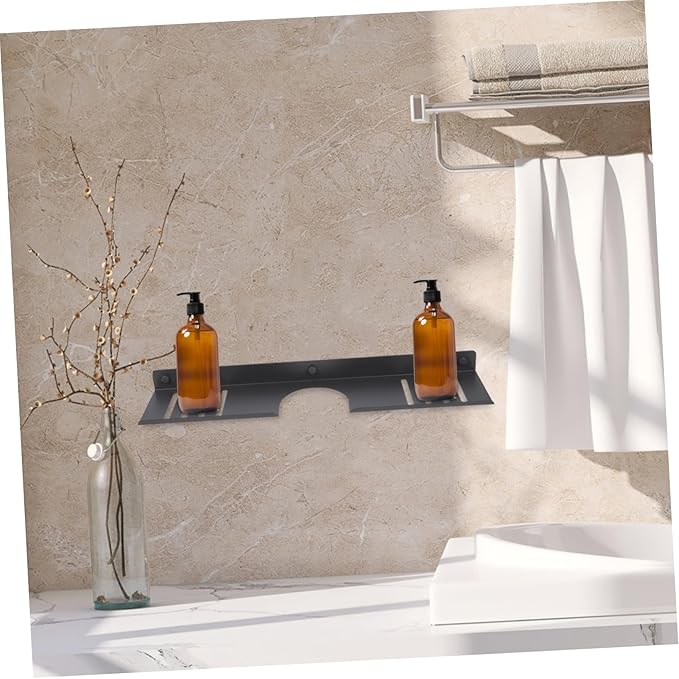 Healifty Over Sink Shelf Bathroom Organizer Shaped Wall-Mounted Storage for Easy Access to Toiletries and Makeup No Drill Installation Design