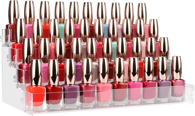 Go yeah Nail Polish Organizer Display Rack Storage Rack,Acrylic Sunglasses Organizer,Clear Essential Oil Stand Holder (4 Tier)