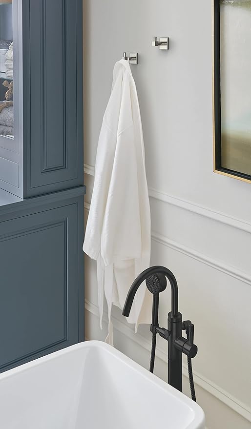 Amerock BH3607026 | Chrome Single Robe Hook | 1-7/8 in. (48 mm) Length Towel Holder | Appoint | Towel Hook for Bathroom | Bathroom Hardware | Bath Accessories
