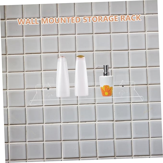 FRCOLOR Acrylic Floating Bathroom Shelves No Drill Wall Storage Rack Space Saving Corner Organizer