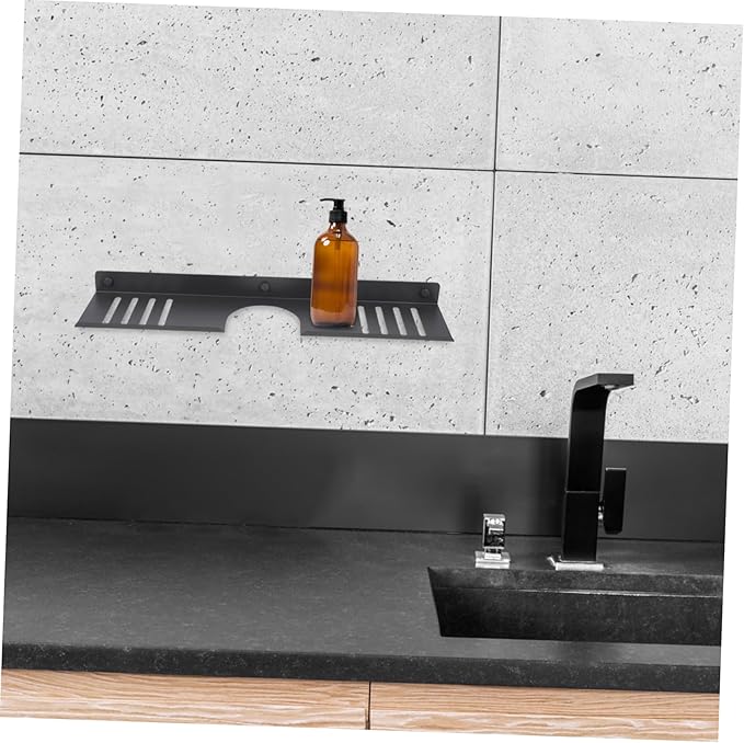 Healifty Over Sink Shelf Bathroom Organizer Shaped Wall-Mounted Storage for Easy Access to Toiletries and Makeup No Drill Installation Design