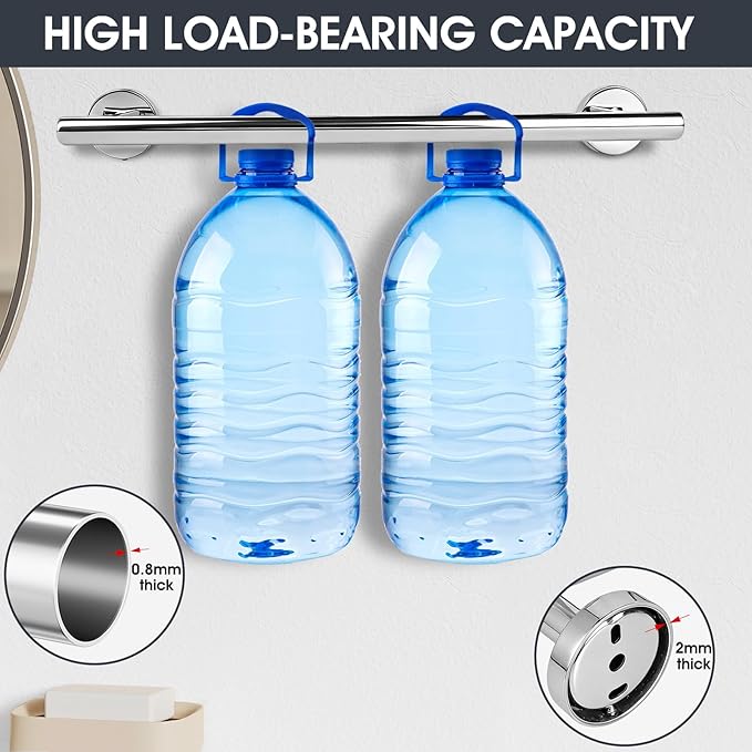 10 Piece Brushed Chrome Bathroom Hardware Set, Towel bar Set Include 24 inch Silver Towel bar, Bathroom Towel Rack, Towel Ring, Toilet Paper Holder, Towel Hook, Bathroom Accessories Set