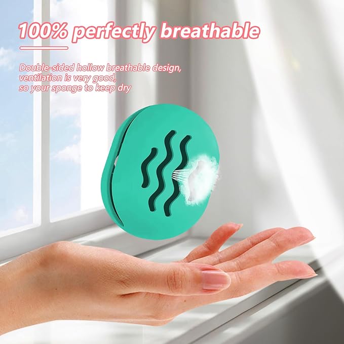 Makeup Sponge Holder Makeup Holder Beauty Blender Bolder Makeup Silicone Makeup Sponge Case Breathable Make Up Sponge Case Makeup Bag Essentials Suitable for Business or Travel（Green）