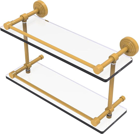 Allied Brass Waverly Place Double Glass Shelf with Gallery Rail