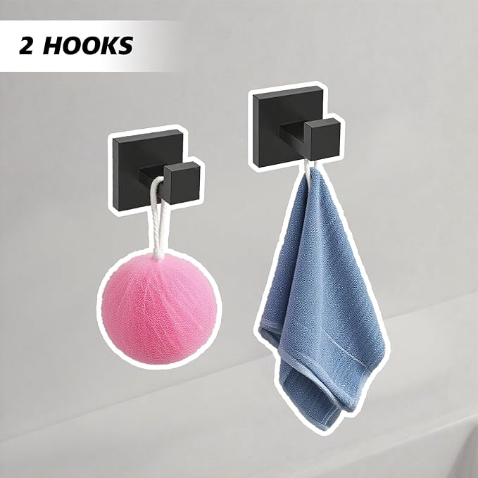 10 Pieces Bathroom Accessories Set, S304 Stainless Steel Bath Towel Bar Set, Towel Bar, Towel Racks for Bathroom, Toilet Paper Holder, Robe Towel Hooks, Toilet Paper Holder Wall Mounted (10 Piece)