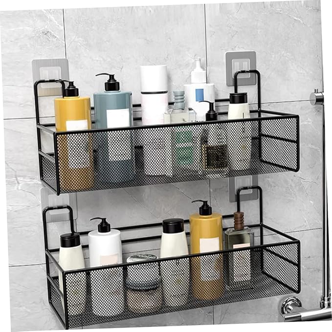 VOSAREA Wall-Mounted Storage Rack Wire Baskets for Pantry Bathroom Shelf Organizer