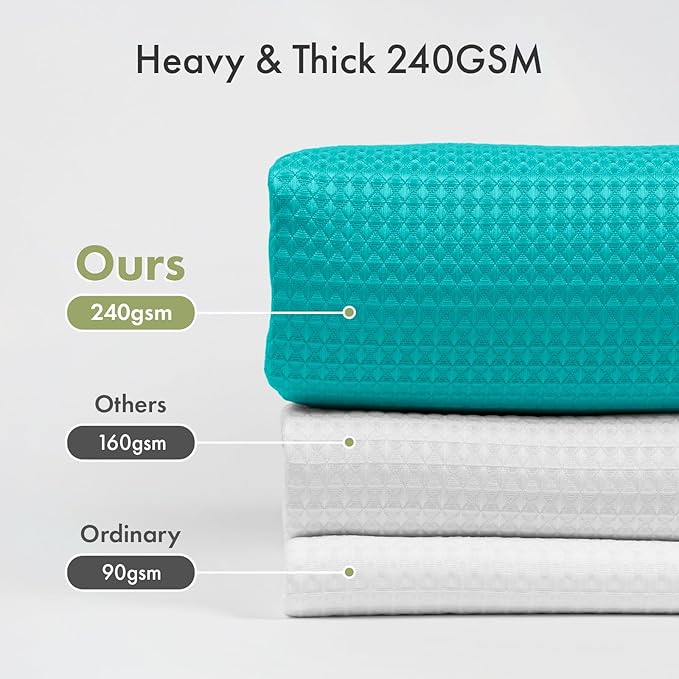 AmazerBath Teal Shower Curtain Waffle Textured, Turquoise Shower Curtains for Bathroom, Thick Fabric Heavy Duty 240GSM, Hotel Quality Bathroom Shower Curtains, Premium Polyester, 72 x 72 Inches