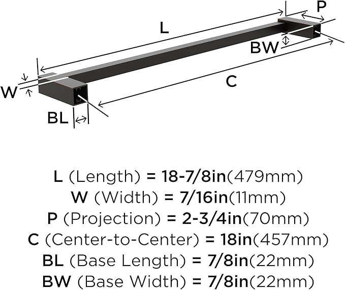 Amerock BH36083ORB | Oil Rubbed Bronze Towel Bar | 18 in (457 mm) Towel Rack | Monument | Bathroom Towel Holder | Bathroom Hardware | Bath Accessories