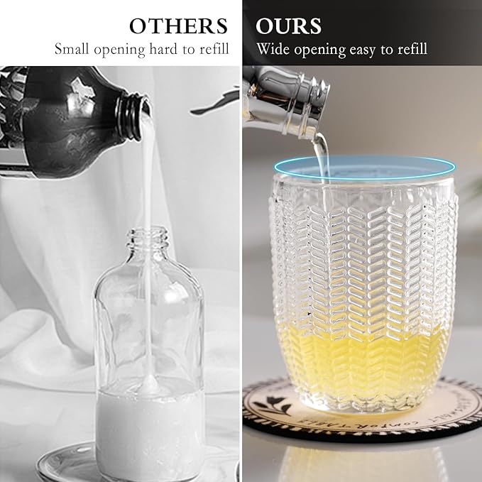 CICUFY Foaming Hand Soap Dispenser, Glass Foam or Lotion Dispenser for Kitchen & Bathroom Refillable Liquid Soap with Large Silver Pump(Barrel Pattern-Clear)