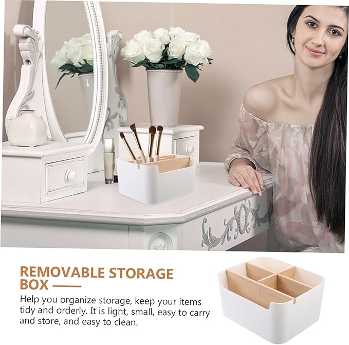 Creative Desktop Organizer Storage Box Versatile Table Organizer for Makeup Lipstick Multi-compartment Storage Case for Home and Vanity Use