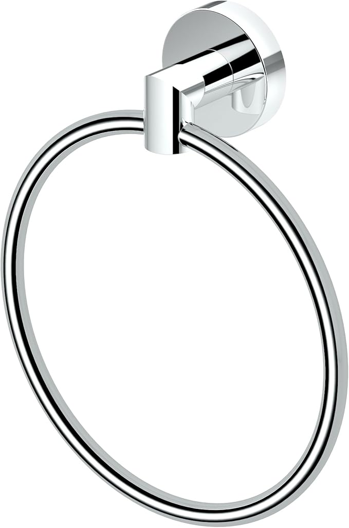 Gatco 4632 Glam Towel Ring, Chrome / Wall Mounted 6.5" Towel Ring for Bathroom
