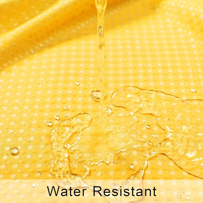 Mrs.Naturall Bright Yellow Shower Curtains for Bathroom,Bath Small Stall Ombre Shower Curtain Liner with Hooks Sets,36 x 72In,Sunflower Yellow