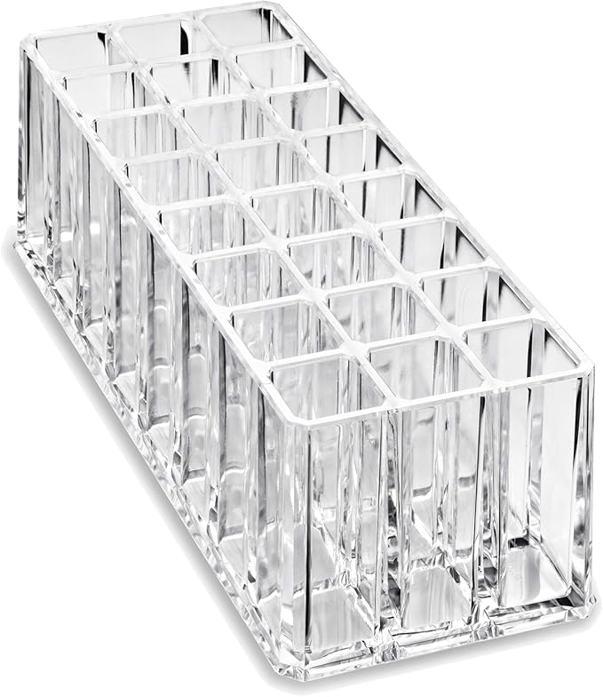 BY ALEGORY Acrylic Concealer Organizer 24 Space Deep Slot Storage Organization Refillable Container Display Case for Airbrush Creamy Coverage Tubes Sticks