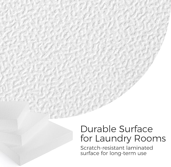 OAKHAM HOME Washer Dryer Countertop 54" W x 27.5"D Washer Dryer Topper with Non-Slip Pads Laundry Countertop for Laundry Room Organization and Storage, White