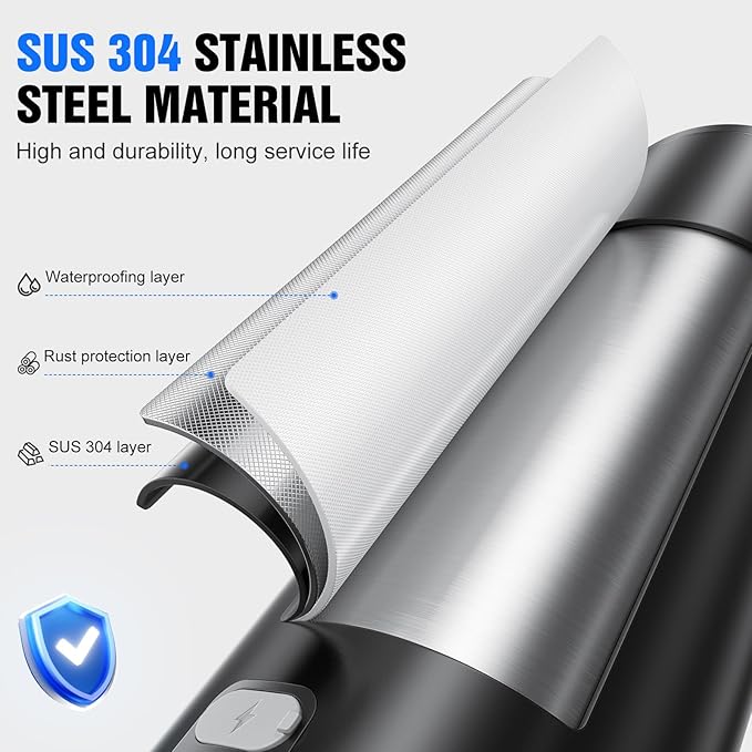 Automatic Foaming Soap Dispenser Touchless, Stainless Steel 11.5 oz 3 Levels Adjustable Hand Soap Dispenser with Rechargeable Sensor Pump for Kitchen & Bathroom Liquid Soap,Black