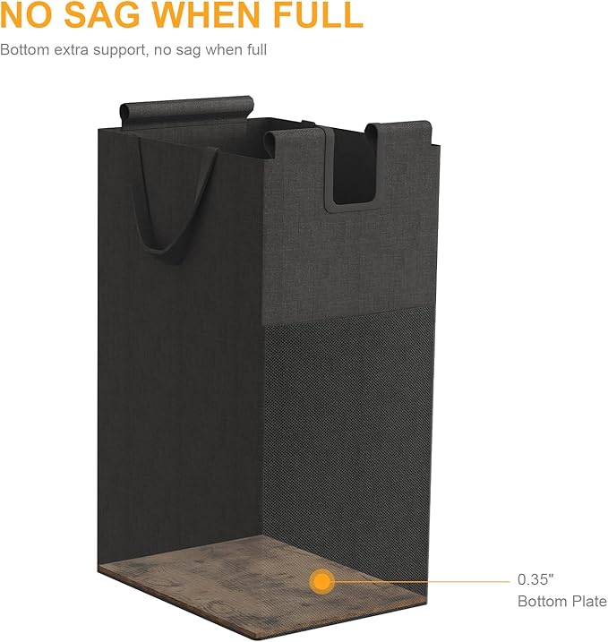 LIVEHOM Laundry Basket Five Laundry Hamper with Removable Bags, Fabric Handles, Large Top Shelf and Laundry Bag for Bathroom, Dorm, Laundry Room