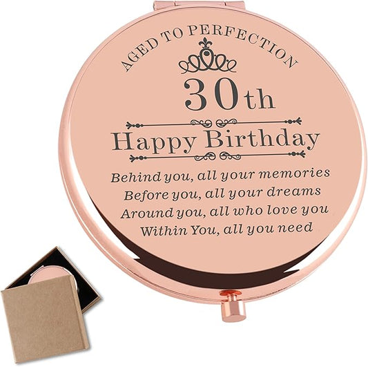 30th Birthday Gifts for Women Rose Gold Compact Makeup Mirror Happy 30th Birthday Gift Ideas for Women 30th Birthday Present for Daughter Niece Sister Friends