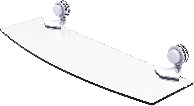 Allied Brass 433D/18 Venus Collection 18 Inch Dotted Accents Glass Shelf, Matte White