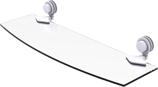 Allied Brass 433D/18 Venus Collection 18 Inch Dotted Accents Glass Shelf, Matte White