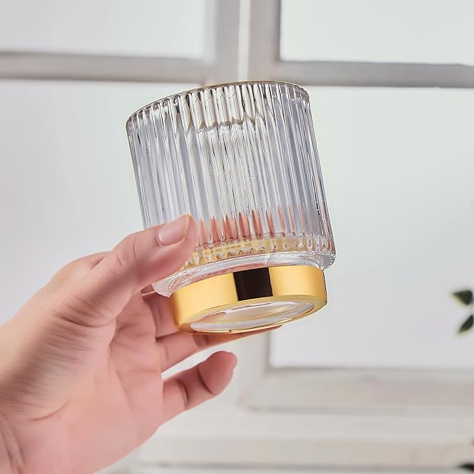 Makeup Brush Holder Organizer,Toothbrush Holders,Desk Pen Pencil Holder,Multifunctional Vintage Glass Brush Cup???S/White/A3-14-US???