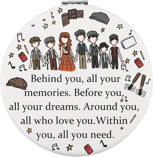 FEELMEM News Musical Gift Behind You All Your Memories Compact Mirror for News Musical Lovers Theatre Lovers