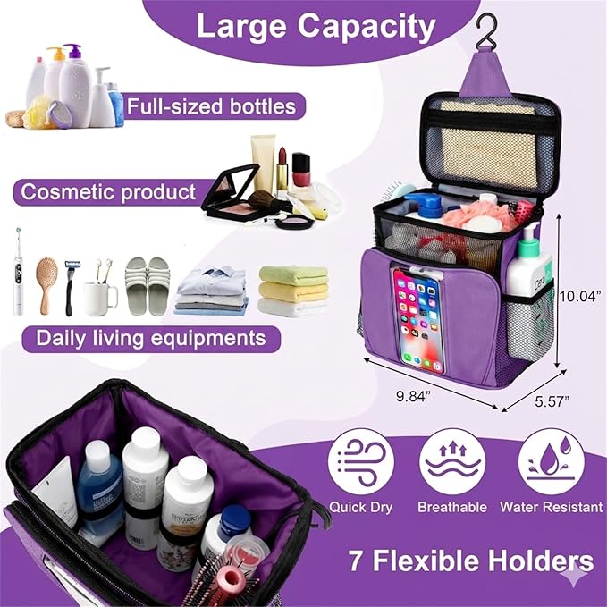 BAIMAY Travel Toiletry Bag for Women, Large Makeup Organizer for Full-Sized Toiletries Gifts for Women-Purple