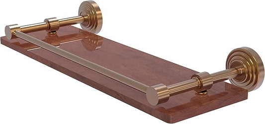 Allied Brass WP-1-16-GAL-IRW Waverly Place Collection 16 Inch Solid IPE Ironwood Gallery Rail Wood Shelf, Brushed Bronze