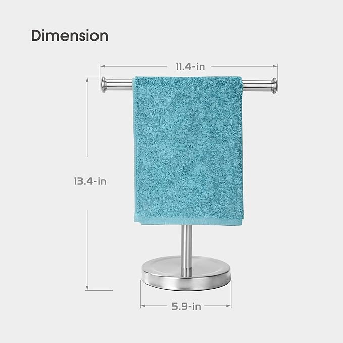 Songtec Hand Towel Holder Stand for Bathroom Vanity Countertops, Fingertip Towel Rack, T-Shape Holder, Accessories Jewelry Stand - Brushed Nickle