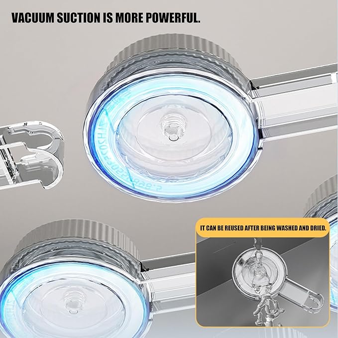 Removable Bathroom Storage Rack Suction Rack for Shampoo Bottles Kitchen Stand with Drain Holes Non-Slip Stand Rent-Friendly Bathroom Shelf