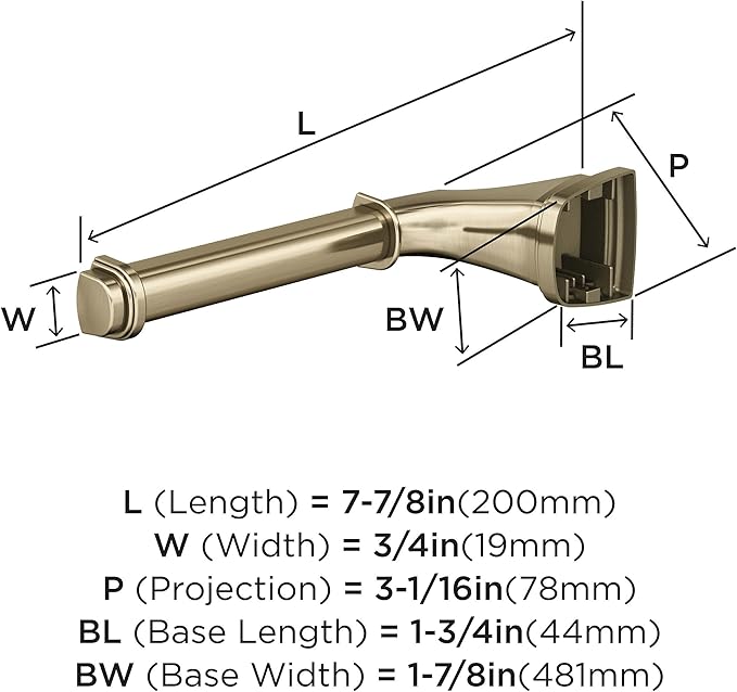 Amerock BH36031BBZ | Golden Champagne Single Post Toilet Paper Holder | 7-7/8 in. (200 mm) Length Toilet Tissue Holder | Revitalize | Bath Tissue Holder | Bathroom Hardware | Bath Accessories