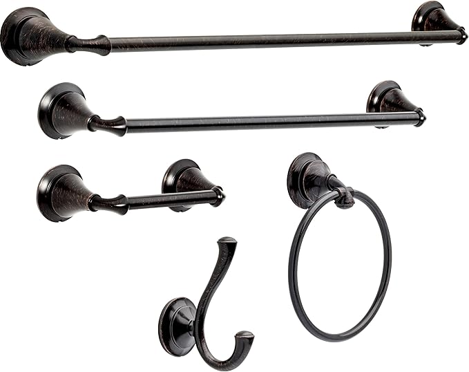 DELTA FAUCET 79424-RB Linden 24 in. Wall Mount Towel Bar Bath Hardware Accessory in Venetian Bronze