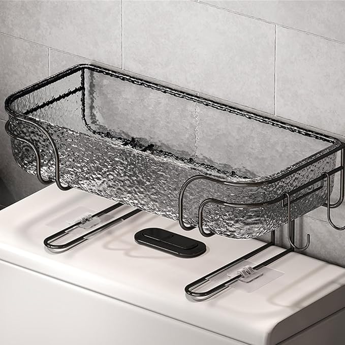 Wall Mounted Bathroom Shelves Adhesive Bathroom Shelf Functional Hanging Storage Holder Rack for Home Decors Materials