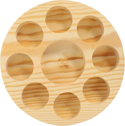 Beaupretty Essential Oil Storage Rack Small Bottle Tray Nail Polish Organizer Wooden Essential Oils Display Holder for Home Salon